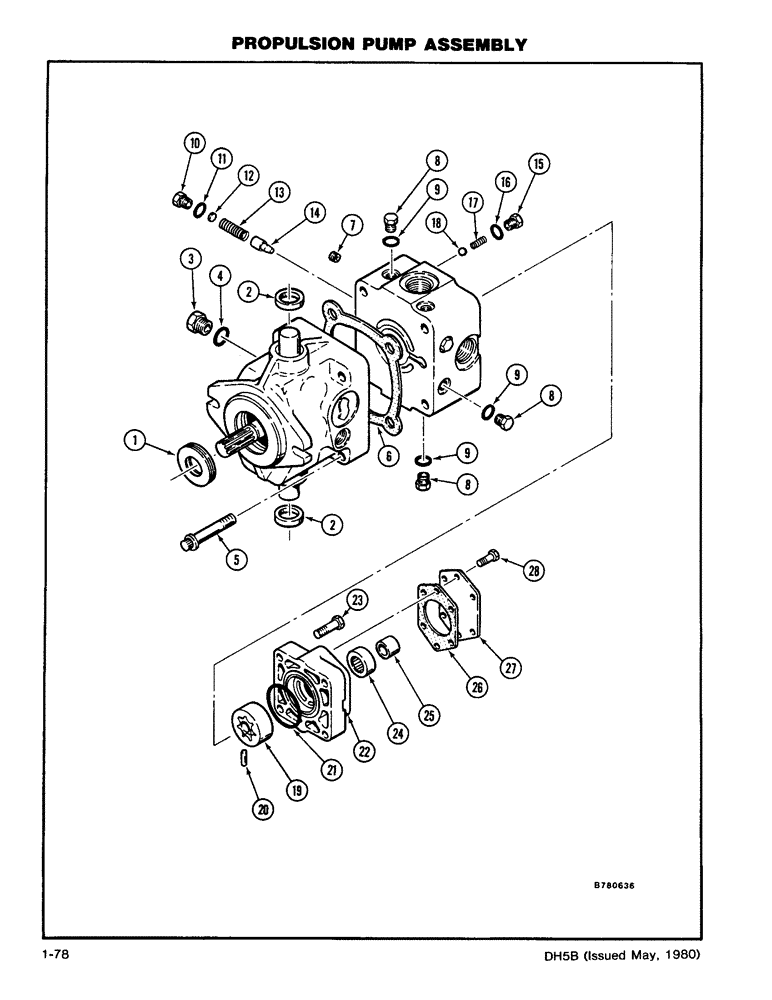 Схема запчастей Case DH5 - (1-78) - PROPULSION PUMP ASSEMBLY (35) - HYDRAULIC SYSTEMS