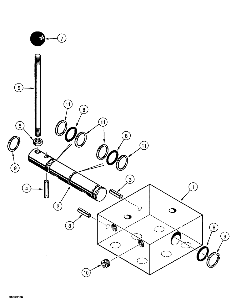 Схема запчастей Case 860 - (8-128) - ATTACHMENT LIFT SELECTOR VALVE ASSEMBLY - H672689 - REEL CARRIER/TRENCHER, FOR QUAD W/REEL CARRIER (08) - HYDRAULICS