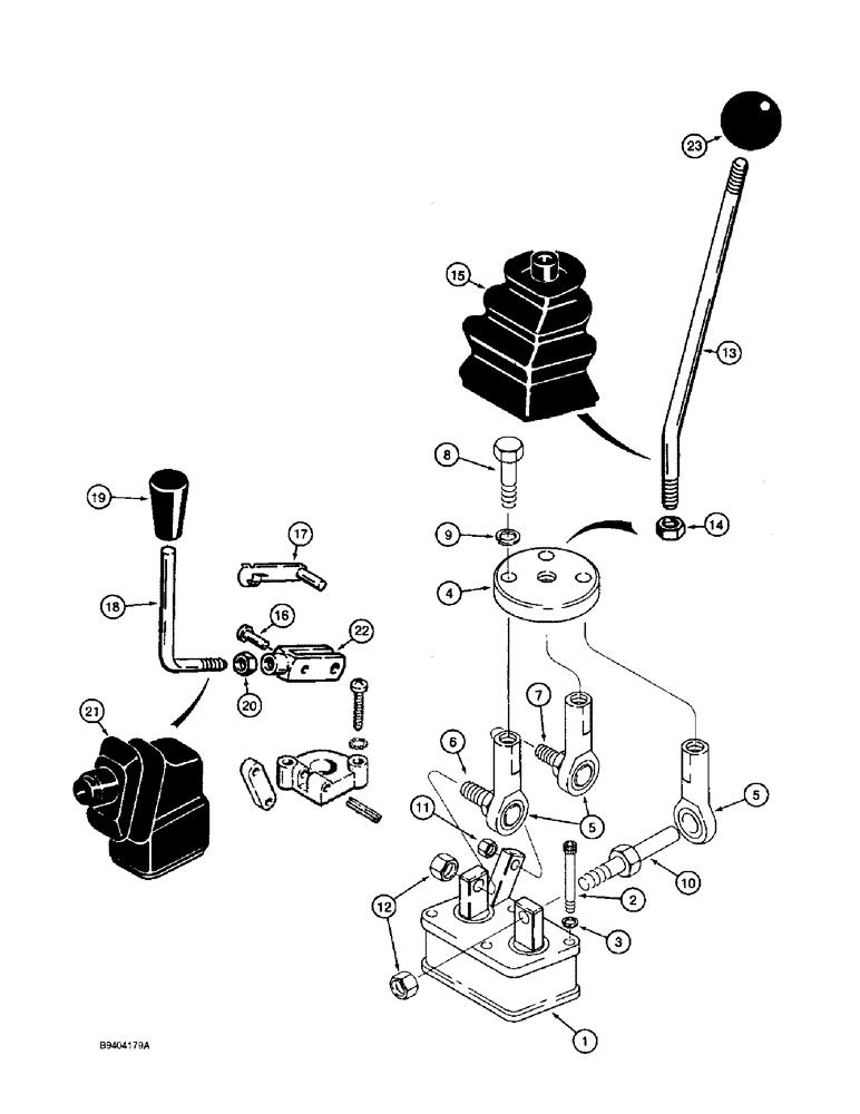 Схема запчастей Case 860 - (8-051I) - BACKHOE CONTROL VALVE ASSY - H672270 - DUAL CONTROL & STABILIZER LEVERS (08) - HYDRAULICS