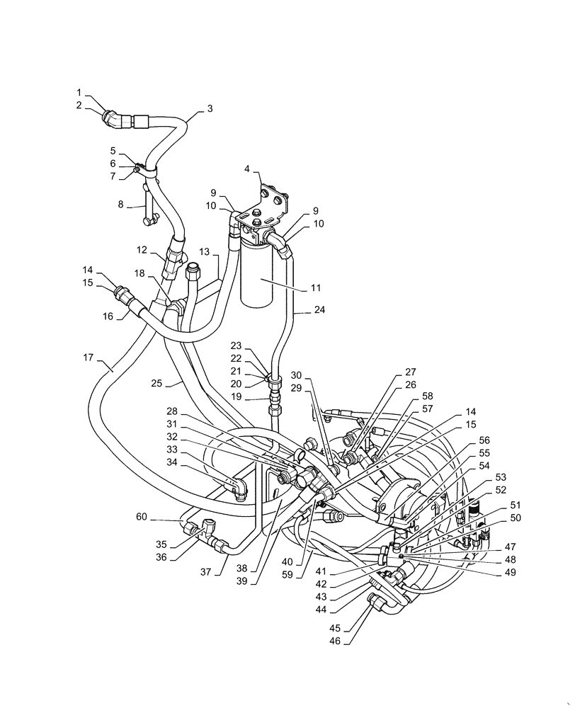 Схема запчастей Case 440 - (06-09) - HYDROSTATICS - PUMP, SUPPLY AND RETURN (440) (06) - POWER TRAIN