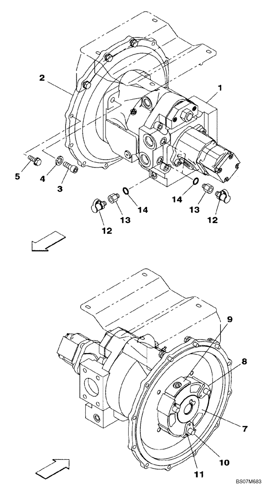 Схема запчастей Case CX75SR - (08-02) - PUMP ASSY, HYDRAULIC - COUPLING (08) - HYDRAULICS