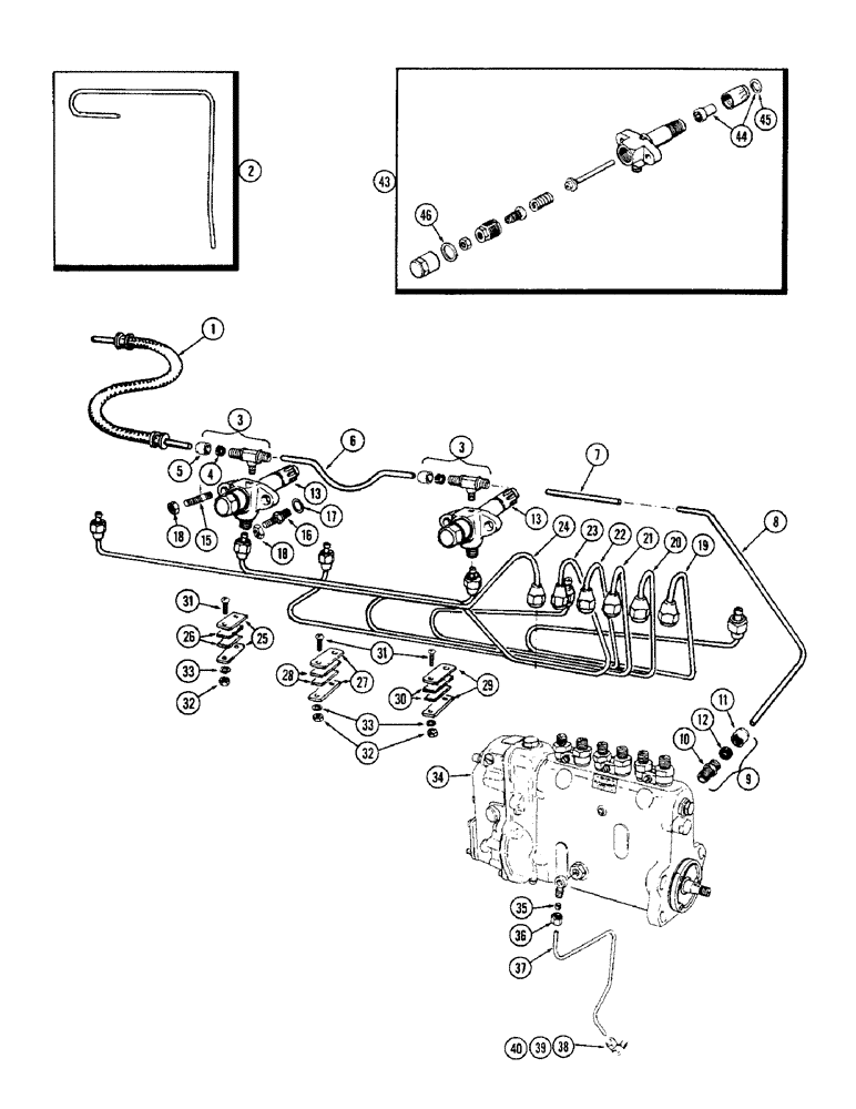 Схема запчастей Case W10B - (022) - FUEL INJECTION SYSTEM, (401) DIESEL ENGINE (02) - ENGINE