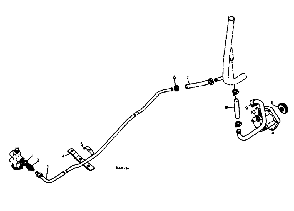 Схема запчастей Case 500 - (10-028) - LINE, POWER STEERING SUCTION No Description