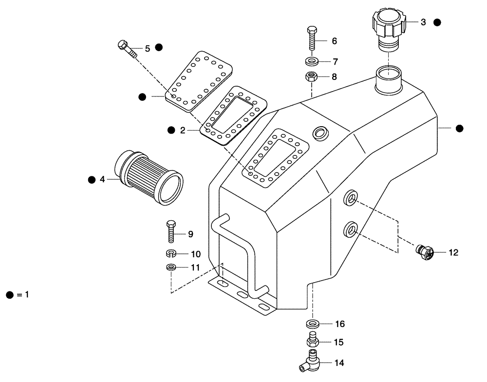 Схема запчастей Case 330 - (72A00020712[02]) - DUMP SYSTEM - HYDRAULIC TANK (87442882) (19) - OPTIONS