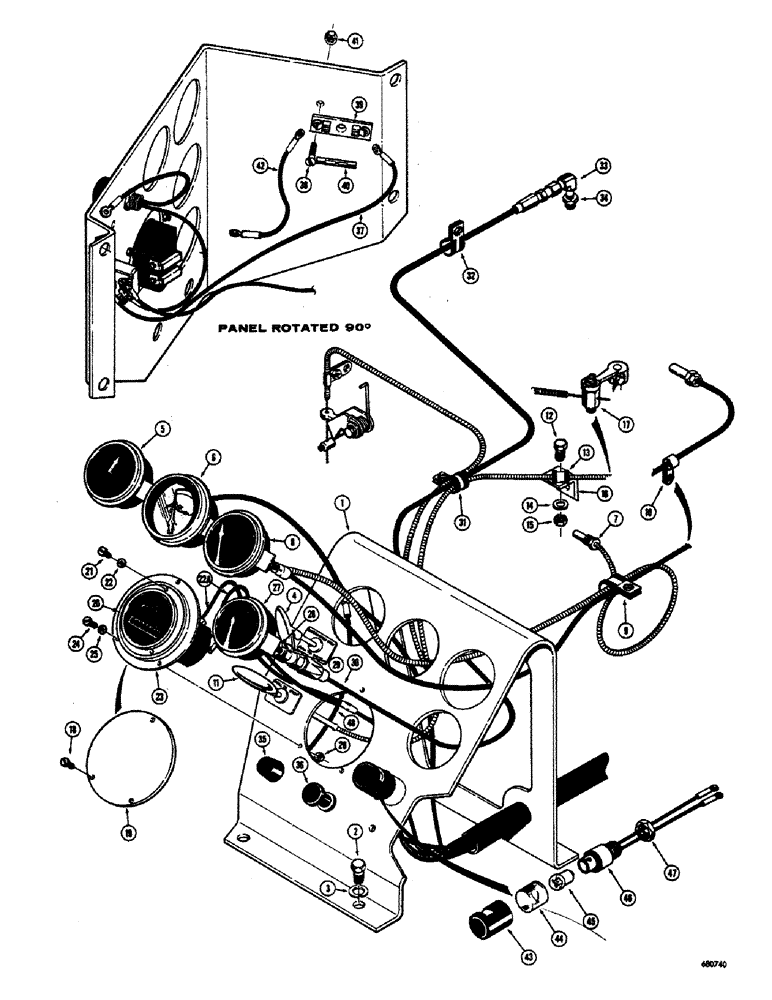 Схема запчастей Case 300 - (016) - INSTRUMENT PANEL, USED ON MODELS WITH TORQUE CONVERTER (06) - ELECTRICAL SYSTEMS