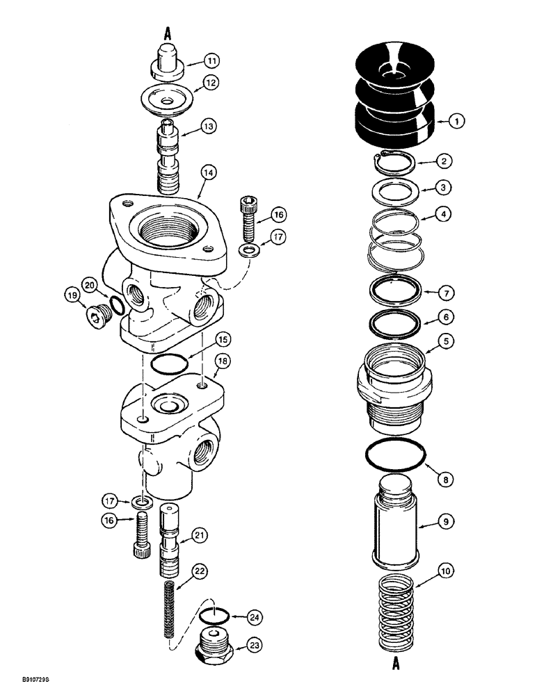 Схема запчастей Case 721B - (7-24) - BRAKE VALVE (07) - BRAKES