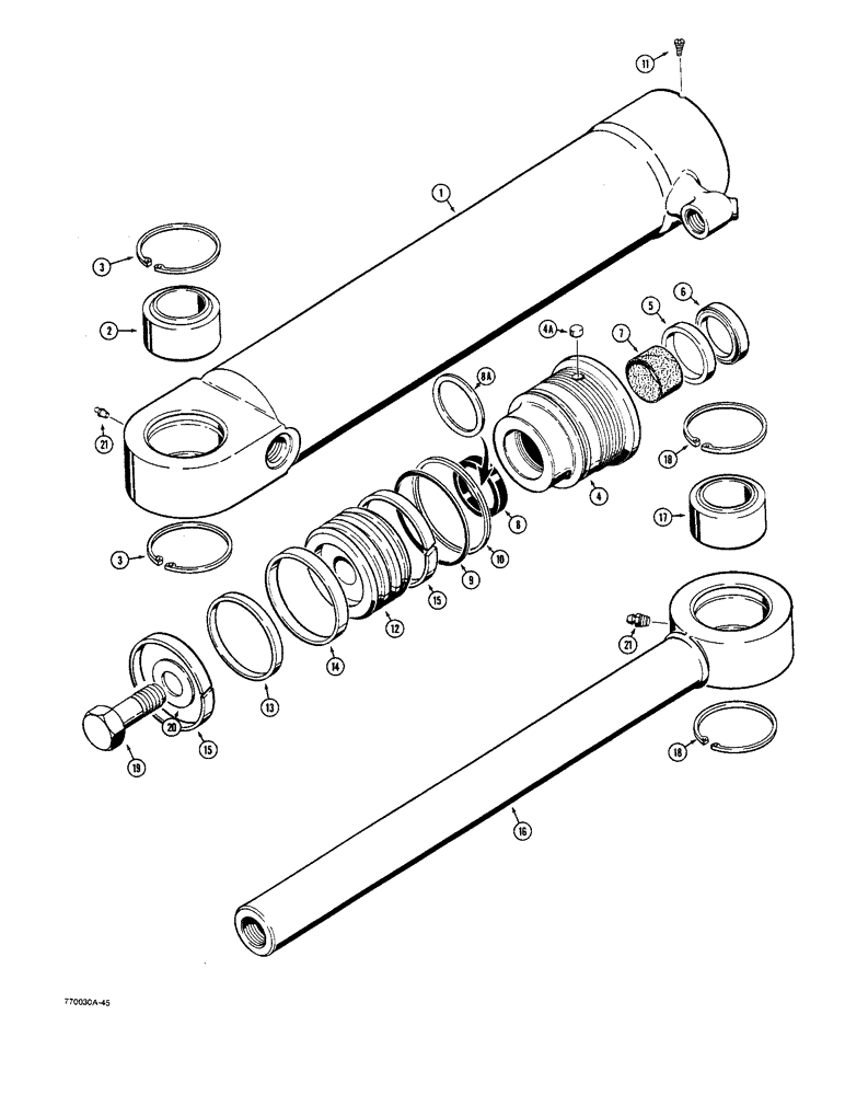 Схема запчастей Case W36 - (5-222) - G101563 STEERING CYLINDERS, TUBE IS STAMPED WITH CYLINDER PART NUMBER (05) - STEERING