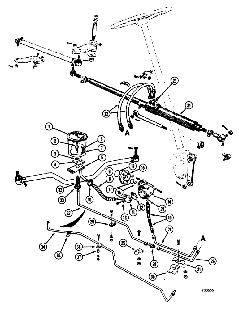 Схема запчастей Case W7E - (106) - POWER STEERING HYDRAULICS (05) - STEERING