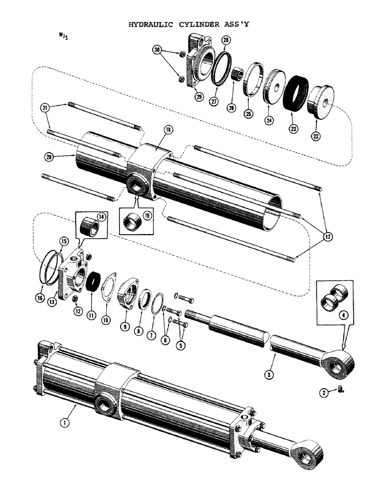 Схема запчастей Case 1000C - (306) - HYDRAULIC CYLINDER ASSEMBLY (07) - HYDRAULIC SYSTEM