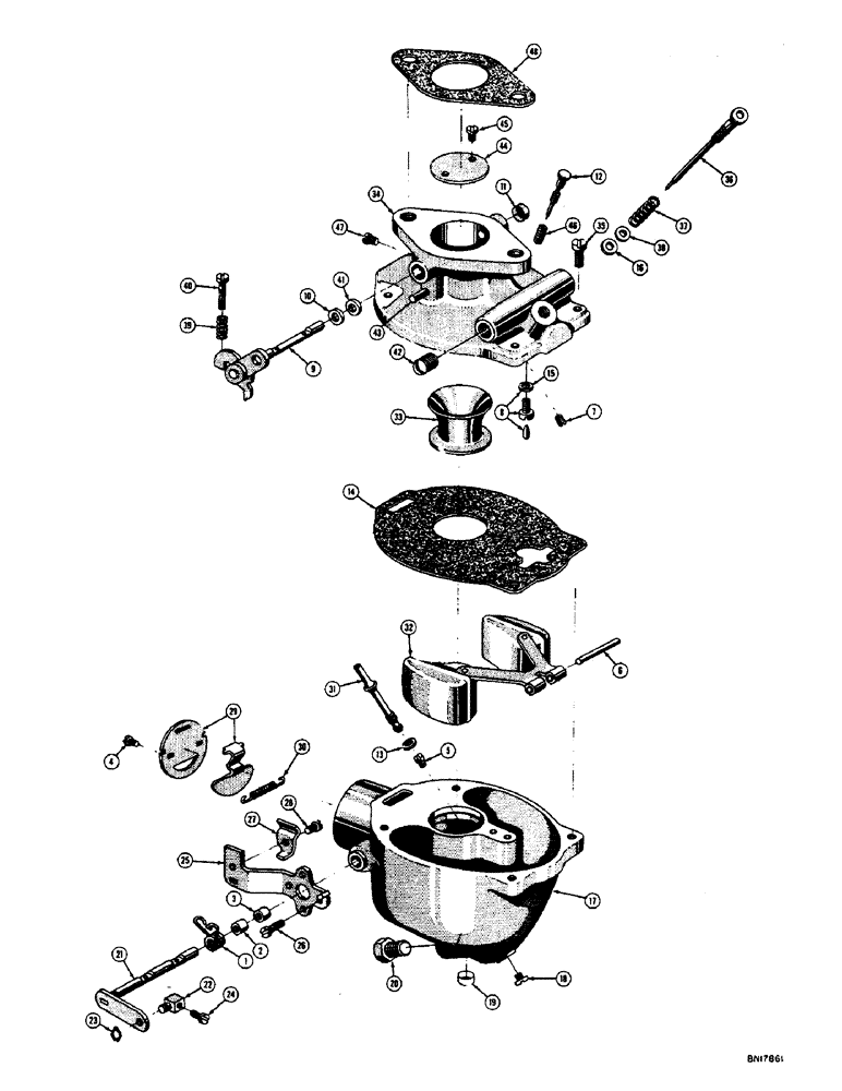 Схема запчастей Case 310D - (022) - MARVEL-SCHEBLER CARBURETOR (02) - FUEL SYSTEM