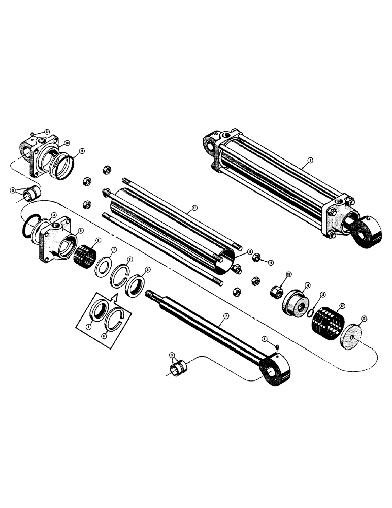 Схема запчастей Case 310C - (104) - D23808 LOADER BUCKET HYDRAULIC CYLINDER (07) - HYDRAULIC SYSTEM