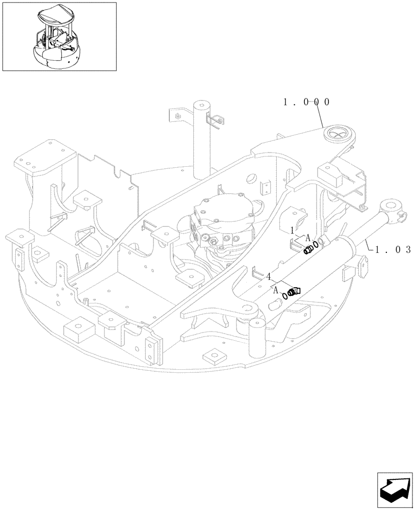 Схема запчастей Case CX22B - (1.035[02]) - HYD LINES CYLINDER SWING (35) - HYDRAULIC SYSTEMS