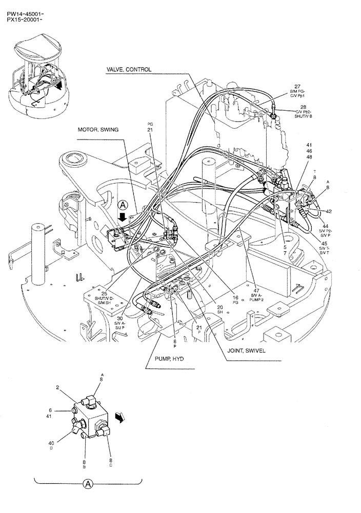 Схема запчастей Case CX36B - (05-007) - CONTROL LINES, REMOTE (COOLER) OPTIONAL PARTS