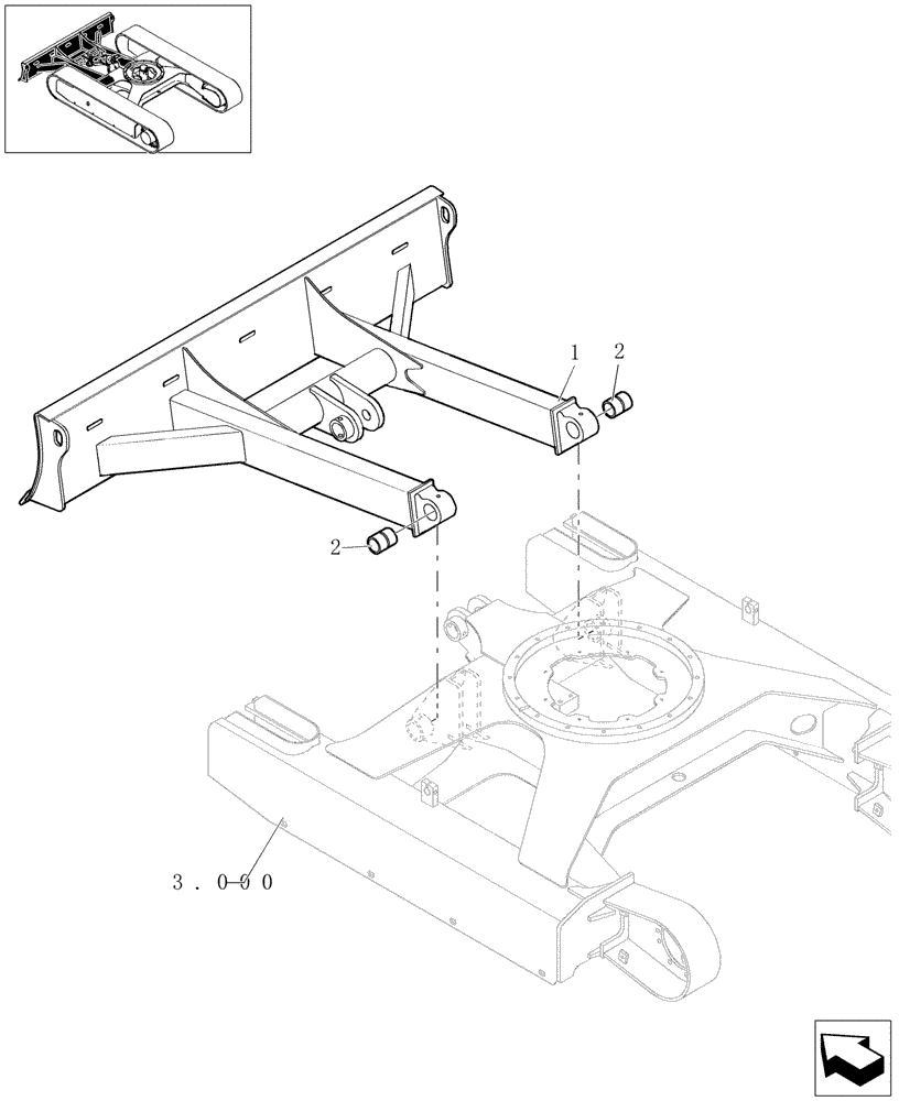 Схема запчастей Case CX27B - (3.050[01]) - DOZER (03) - Section 3