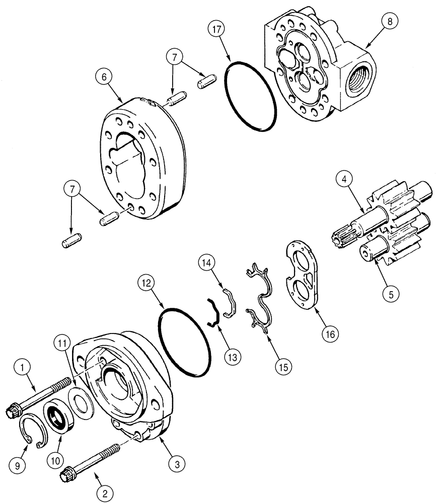 Схема запчастей Case 650H - (08-05) - PUMP, GEAR (08) - HYDRAULICS