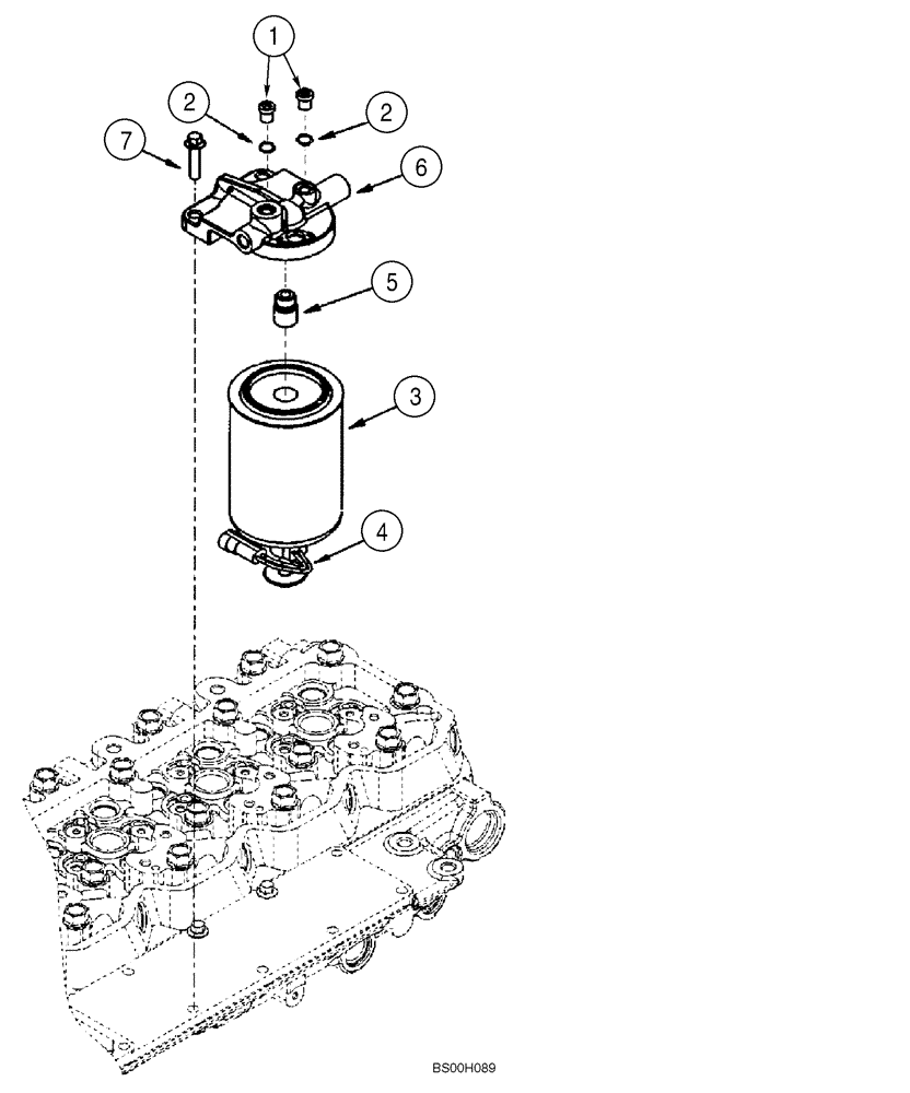 Схема запчастей Case CX210 - (03-04) - FUEL FILTER (03) - FUEL SYSTEM