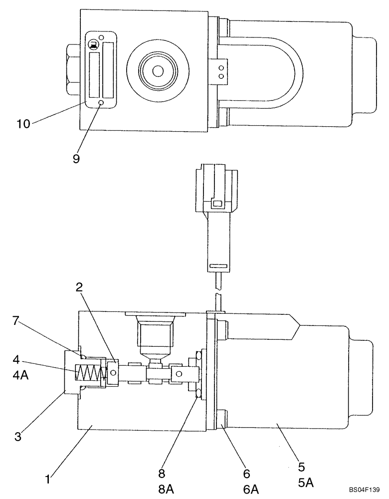 Схема запчастей Case CX240 - (08-64) - VALVE, SOLENOID (08) - HYDRAULICS