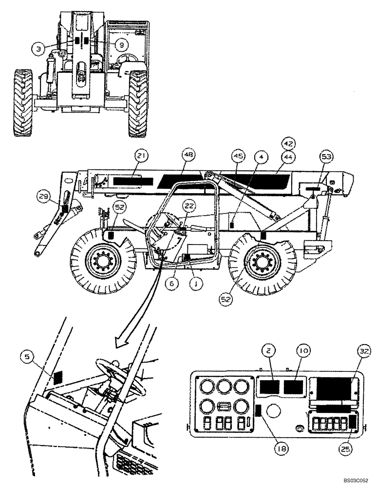 Схема запчастей Case 688G - (9-58A) - DECALS, LEFT-HAND SIDE (SERIES 2 ASN 686GXR JFE0001847; 688G JFE0003612) (09) - CHASSIS/ATTACHMENTS