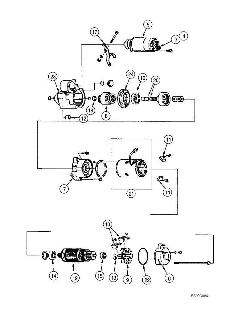 Схема запчастей Case 688G - (2-78) - STARTER COMPONENTS (02) - ENGINE