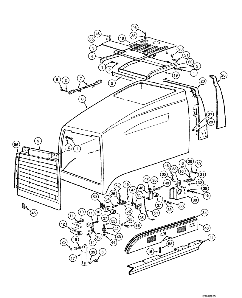 Схема запчастей Case 865 VHP - (09.20[00]) - ENGINE HOOD AND GRILLE (09) - CHASSIS