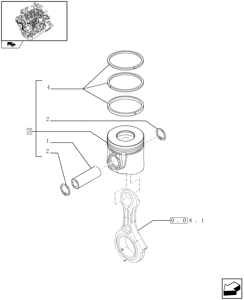 Схема запчастей Case F5CE5454B A002 - (0.08.2) - PISTON - ENGINE (504254748) 