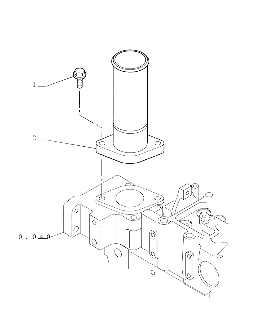 Схема запчастей Case 1850K - (0.323[02]) - PIPING - ENGINE COOLING SYSTEM (01) - ENGINE