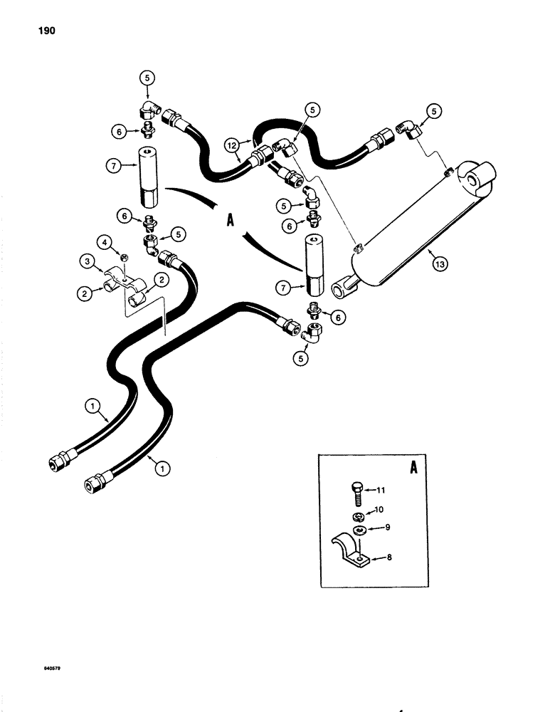 Схема запчастей Case 1080 - (190) - WRIST-O-TWIST HYDRAULIC LINES (35) - HYDRAULIC SYSTEMS