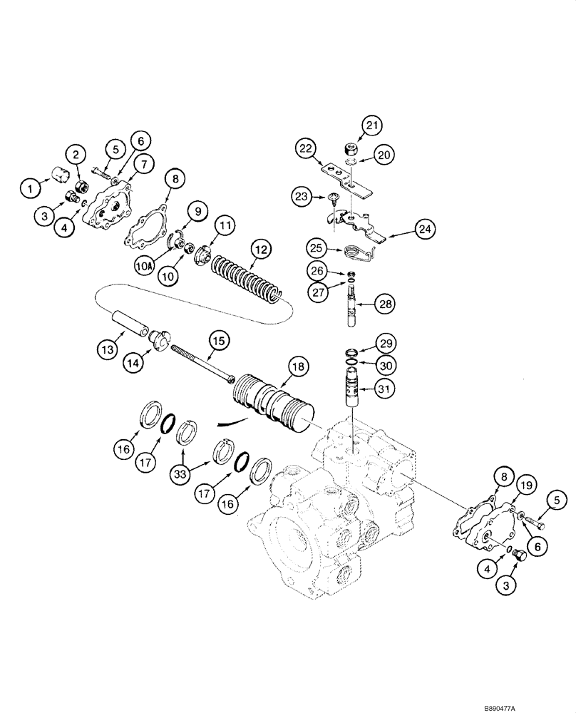 Схема запчастей Case 1840 - (06-07A) - TANDEM PUMP ASSEMBLY, FRONT DRIVE PUMP, - JAF0119226 (06) - POWER TRAIN