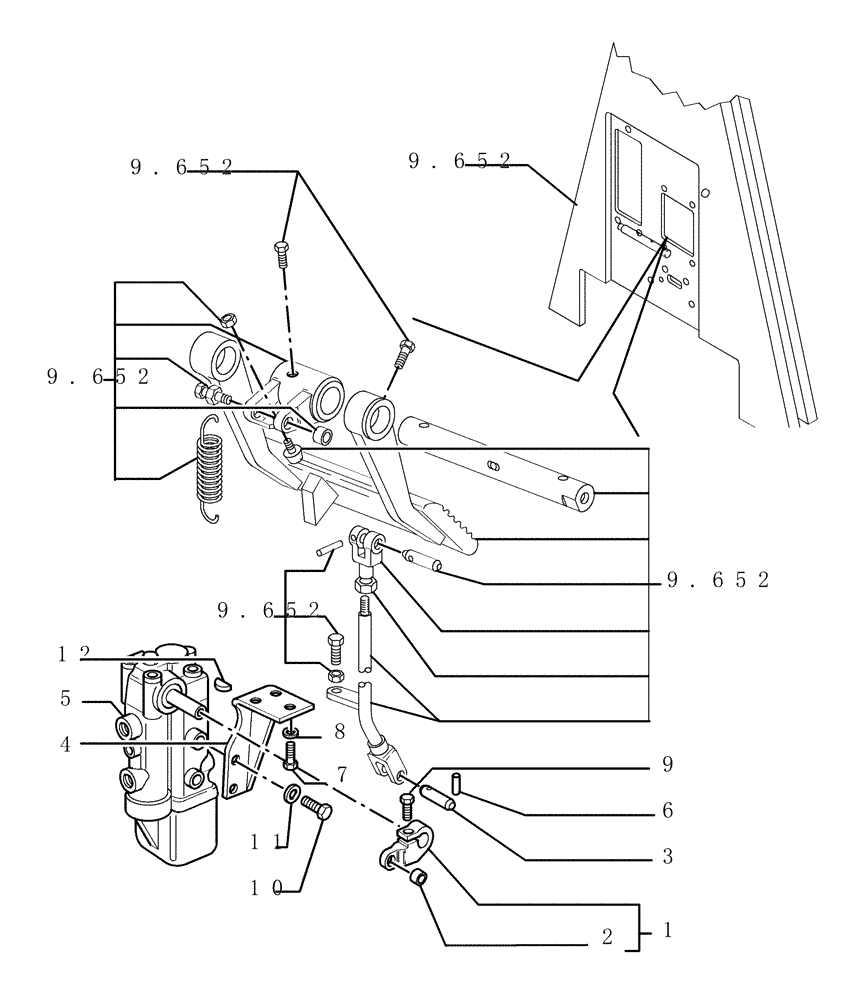 Схема запчастей Case 1850K - (2.304[01]) - BRAKE CONTROLS - COMPONENTS (04) - UNDERCARRIAGE