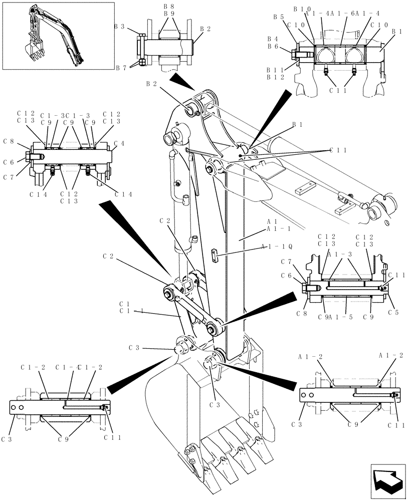 Схема запчастей Case CX31B - (580-01[1]) - DIPPER STICK (1.18M) (84) - BOOMS, DIPPERS & BUCKETS