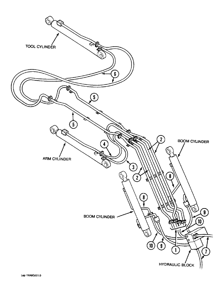 Схема запчастей Case 1088 - (1-26) - PICTORIAL INDEX, ATTACHMENT HYDRAULIC CIRCUIT (00) - PICTORIAL INDEX