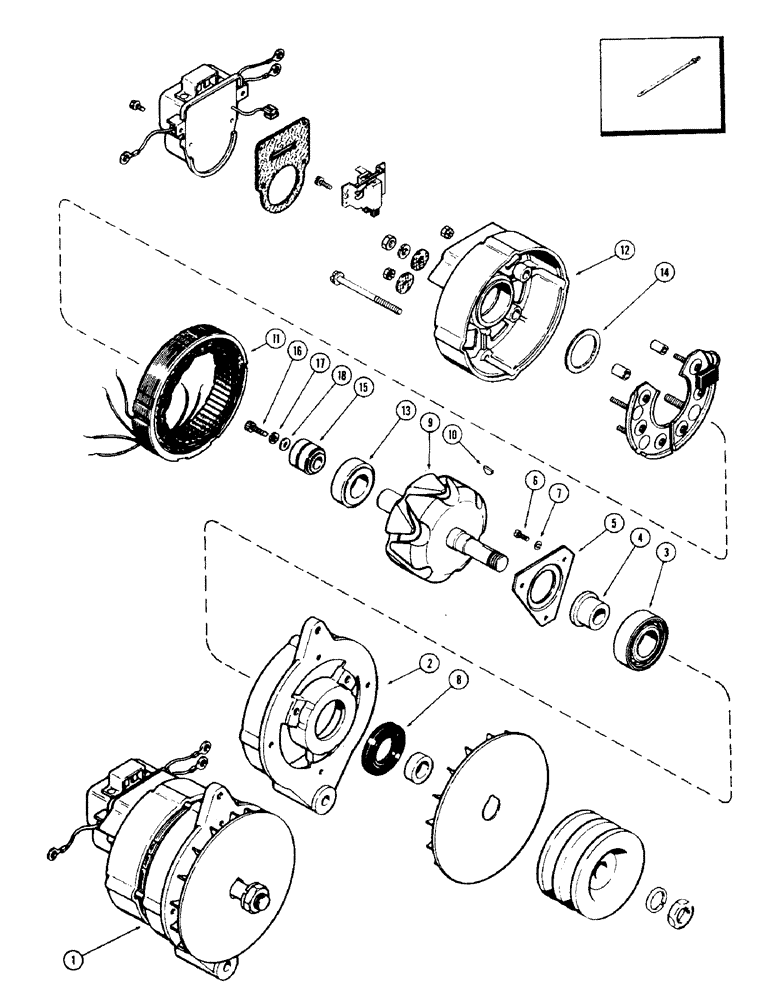 Схема запчастей Case 40 - (284) - R36587 ALTERNATOR, (USED ON UNITS WITH PIN 6270855 AND AFTER) (55) - ELECTRICAL SYSTEMS