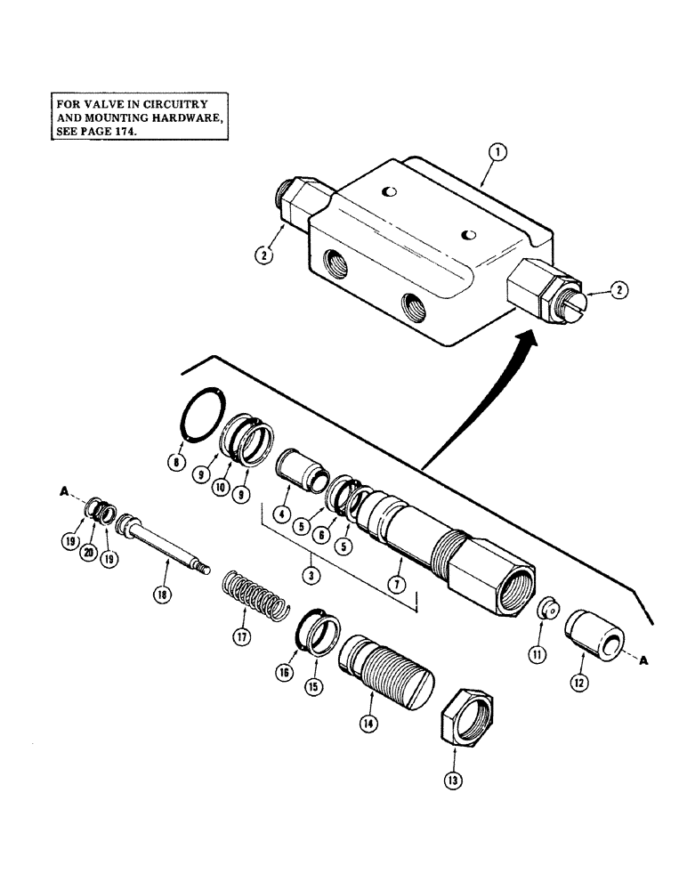 Схема запчастей Case 40 - (230) - SWING CROSSOVER RELIEF VALVE (35) - HYDRAULIC SYSTEMS