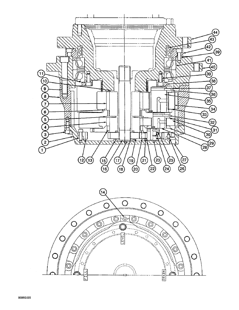 Схема запчастей Case 9060B - (6-04) - FINAL DRIVE TRANSMISSION (06) - POWER TRAIN