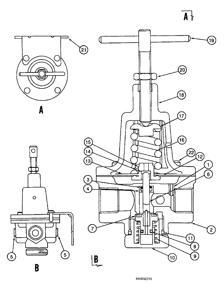 Схема запчастей Case 9060B - (8-138) - REDUCING VALVE (08) - HYDRAULICS