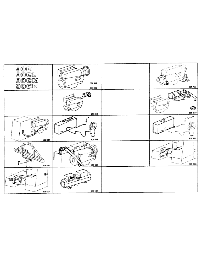 Схема запчастей Case 90CL - (001F) - PICTORIAL (00) - PICTORIAL INDEX