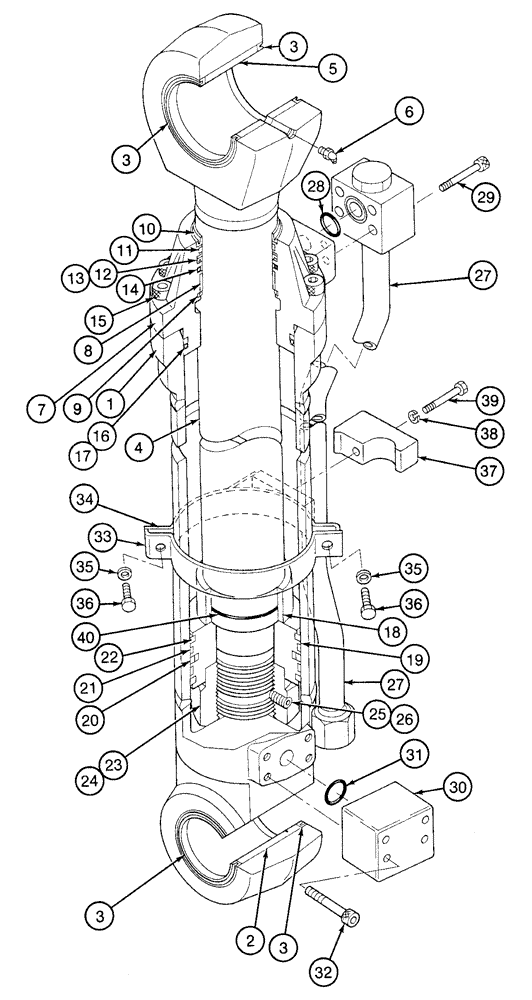 Схема запчастей Case 9050 - (8-84) - ARM CYLINDER (08) - HYDRAULICS