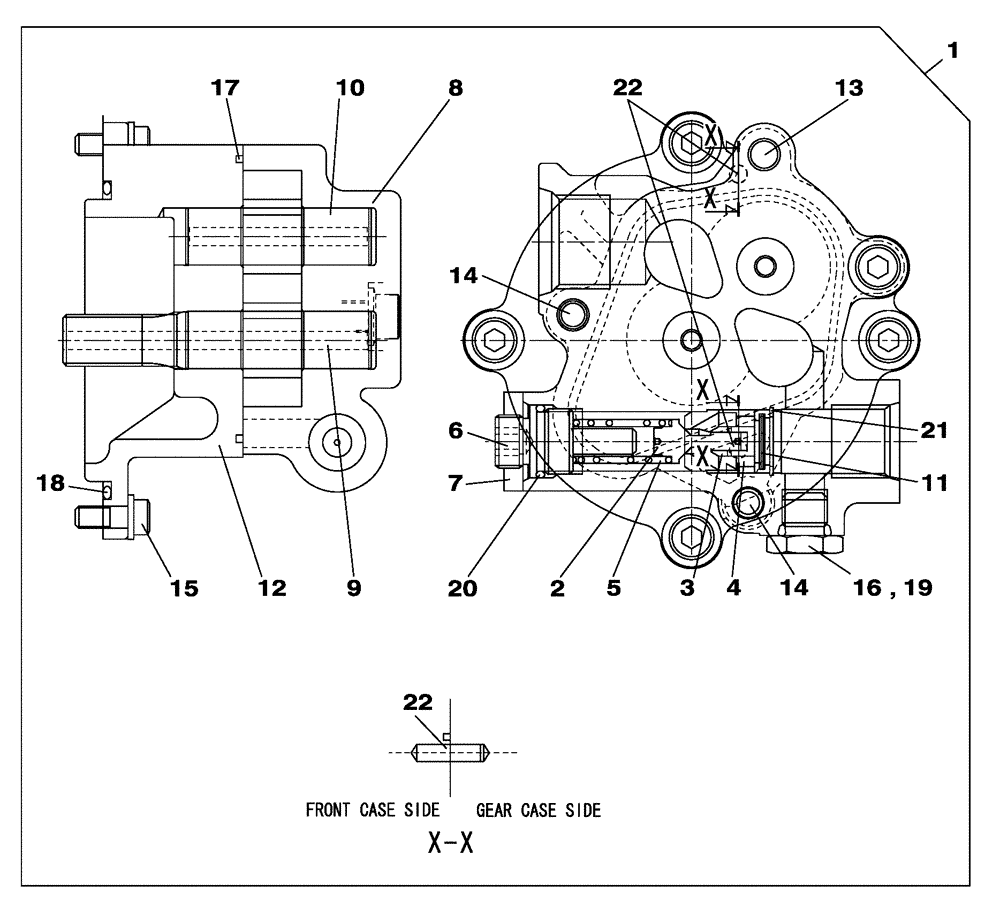 Схема запчастей Case CX300C - (08-106-00[01]) - HIGH PRESSURE PUMP - PUMP, PILOT CONTROL - WITH AUXILIARY HYDRAULICS (08) - HYDRAULICS