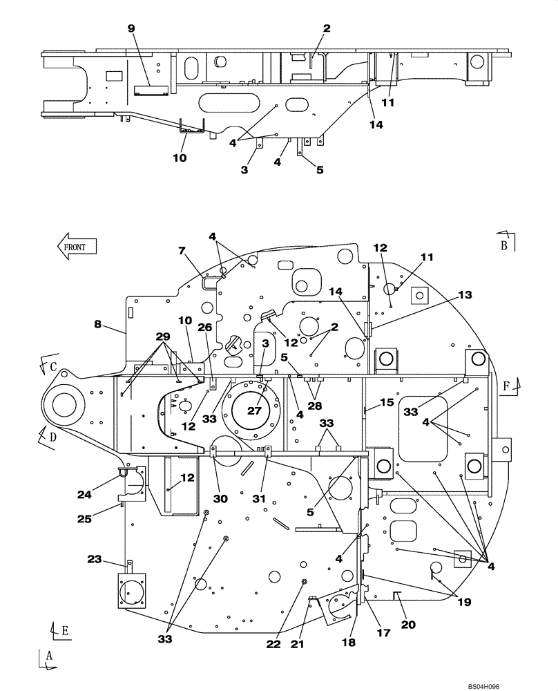 Схема запчастей Case CX80 - (09-02) - TURNTABLE (09) - CHASSIS/ATTACHMENTS