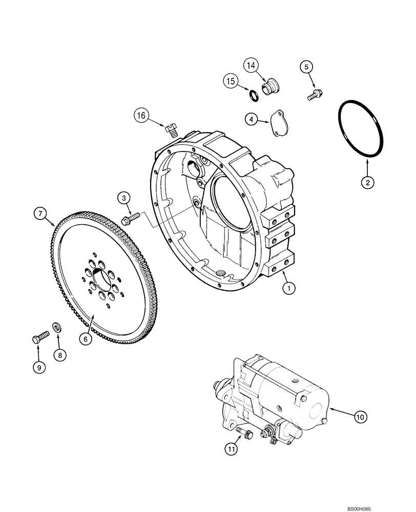 Схема запчастей Case CX290 - (02-19) - FLYWHEEL - HOUSING (02) - ENGINE