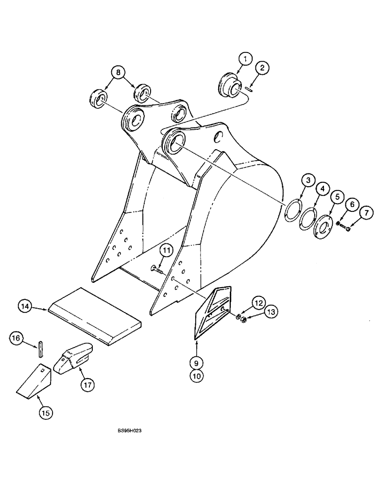 Схема запчастей Case 9060B - (9-082) - CENTRAL FABRICATORS BUCKETS, SEVERE DUTY, 2-1/2" CUTTING EDGES (09) - CHASSIS