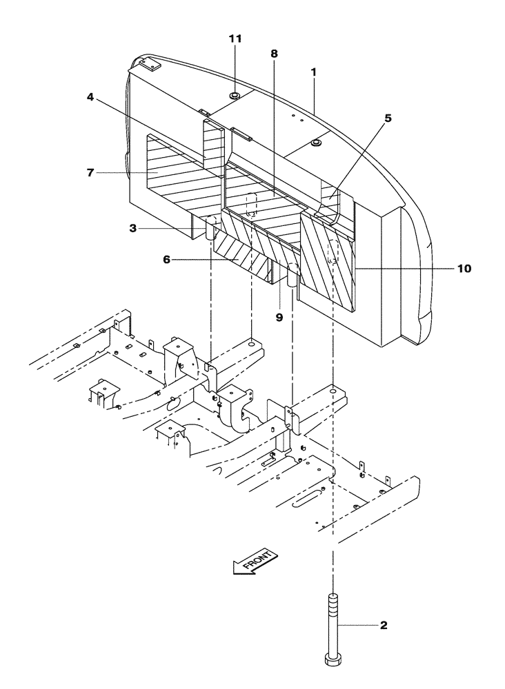 Схема запчастей Case CX250C - (09-004[00]) - COUNTERWEIGHT - SOUNDPROOFING (09) - CHASSIS/ATTACHMENTS