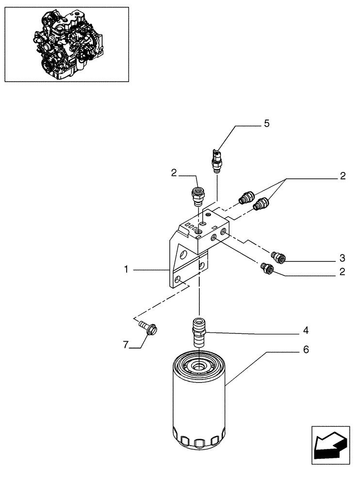 Схема запчастей Case 580SM - (10.206.01) - FUEL FILTER (10) - ENGINE