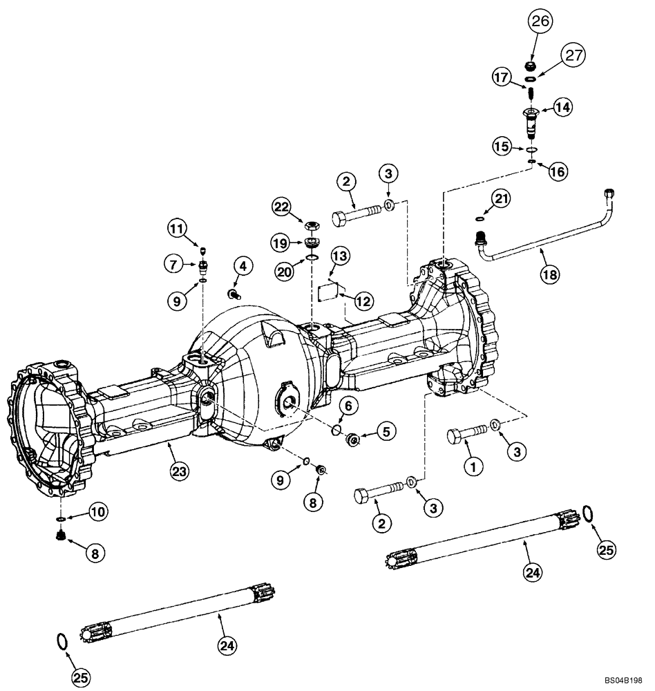 Схема запчастей Case 821C - (06-22) - AXLE, REAR - HOUSING (06) - POWER TRAIN