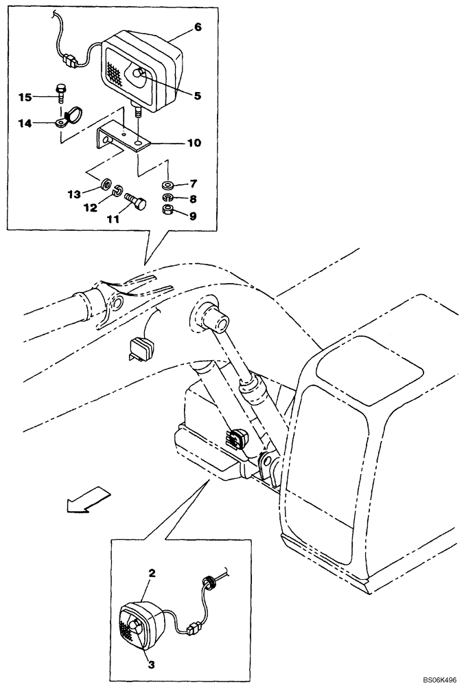 Схема запчастей Case CX210B - (04-12) - LAMP, WORK (04) - ELECTRICAL SYSTEMS