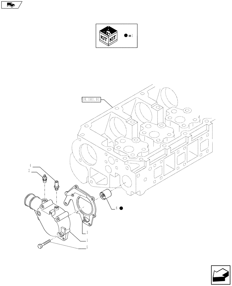 Схема запчастей Case F3AE0684S E914 - (10.402.01) - TEMPERATURE CONTROL - THERMOSTAT (10) - ENGINE