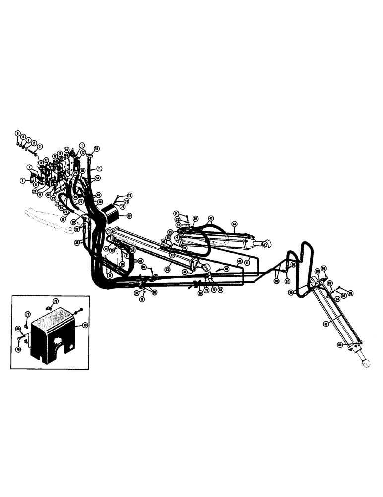 Схема запчастей Case 320 - (44) - BOOM, CROWD, AND BUCKET CYLINDER HYDRAULICS (WHEEL TRACTOR) VALVE (00) - COMPLETE MACHINE