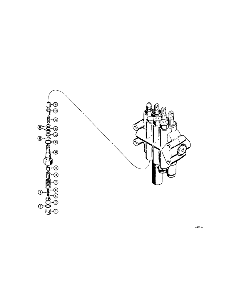 Схема запчастей Case 310G - (266[1]) - SECONDARY RELIEF VALVE 2500 P.S.I. AND ABOVE (07) - HYDRAULIC SYSTEM