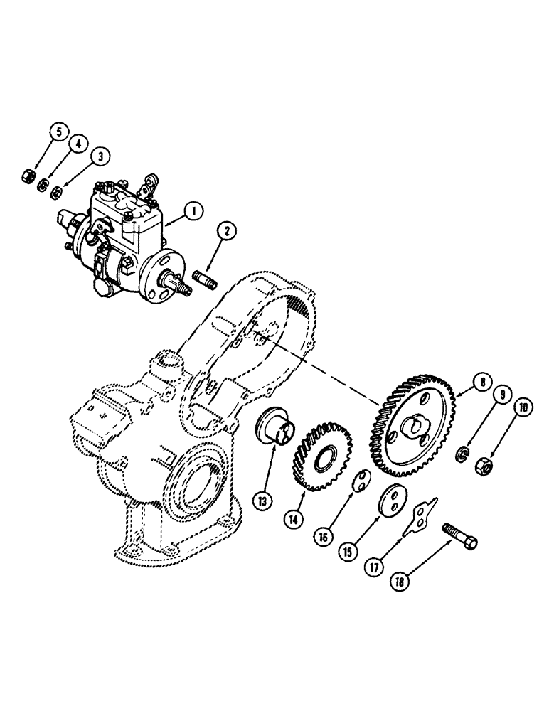 Схема запчастей Case 350B - (056) - INJECTION PUMP DRIVE, 188 DIESEL ENGINE (02) - FUEL SYSTEM