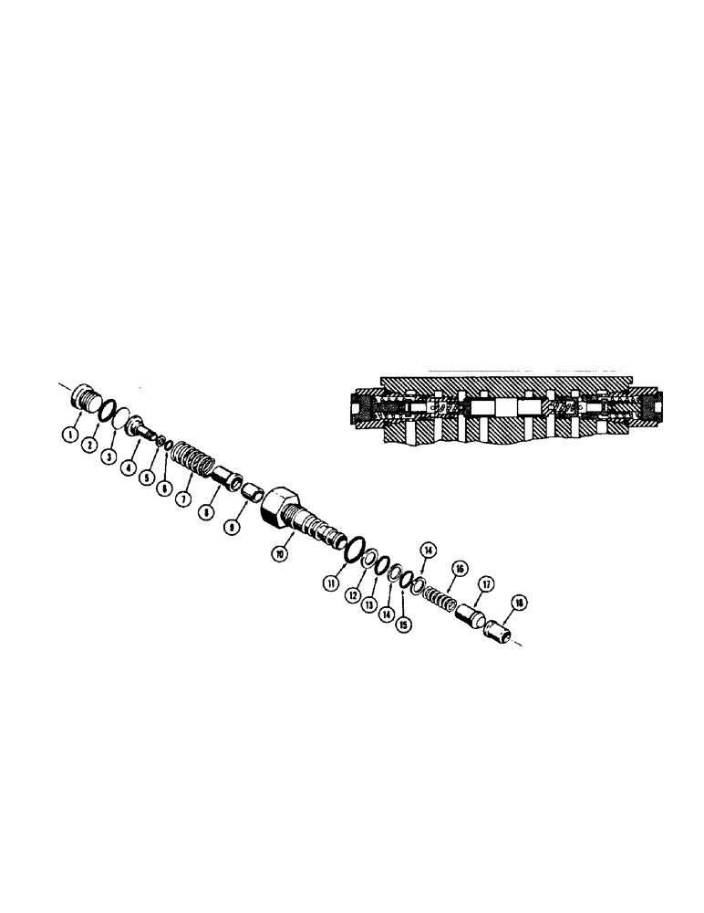 Схема запчастей Case 310G - (268[1]) - SECONDARY RELIEF VALVE 2500 P.S.I. AND BELOW (07) - HYDRAULIC SYSTEM